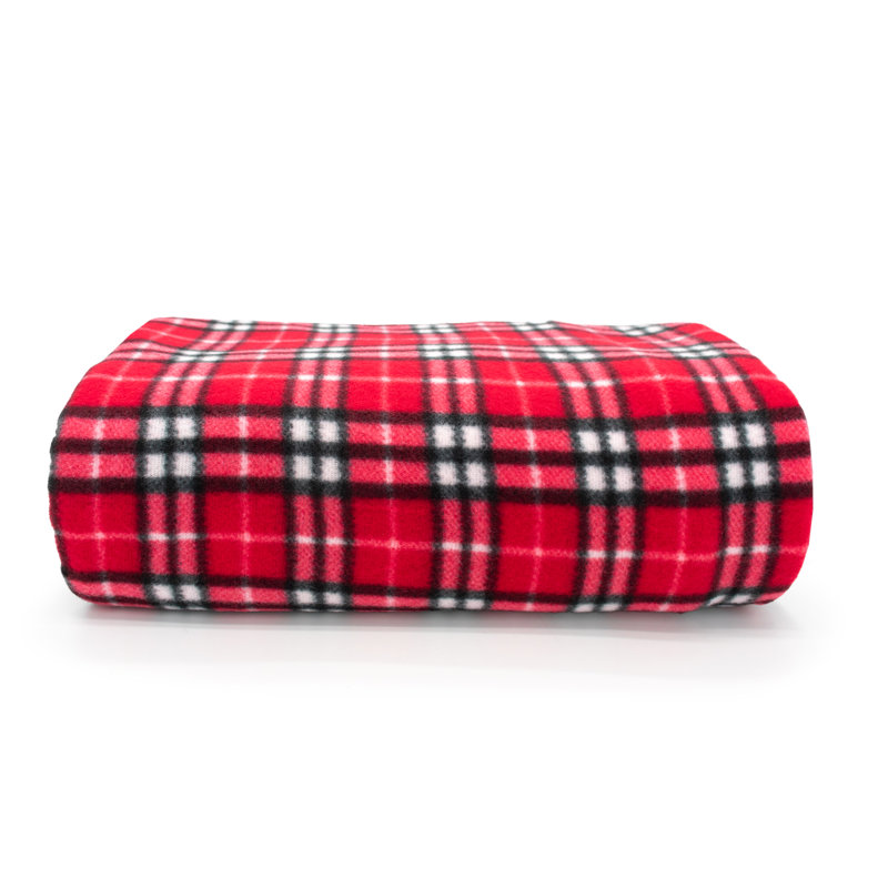 Blaris Soft Plush Classic Check Blanket Throw, Red