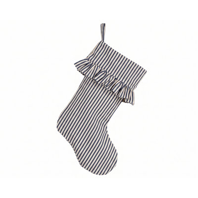 Polo Stripe Ruffled Christmas Stocking