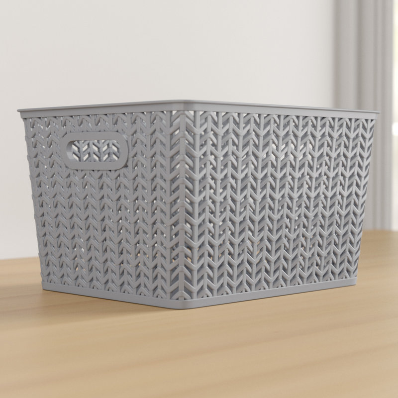 Zipcode Design™ Plastic Box, 4" H x 10" W x 8" D, Gray