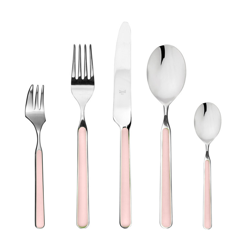 Ensemble de couverts Fantaisie avec fourchettes à gâteaux - 30 pièces - Rose pâle, Pale Rose