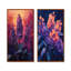 Fiery Lilacs in Dark Tones Expressionism I - Art mural floral 2 pièces-712937726-712937718