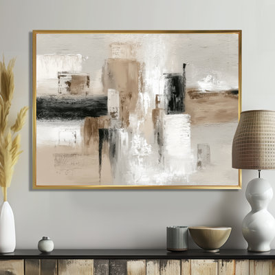 «Brown and Black Brushstroke», peinture abstraite sur toile, art mural