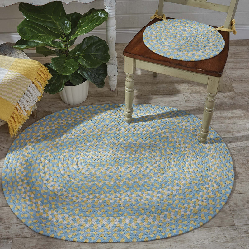 Skrolan Cotton Geometric Indoor Rug, Oval 2'8" x 3'6"