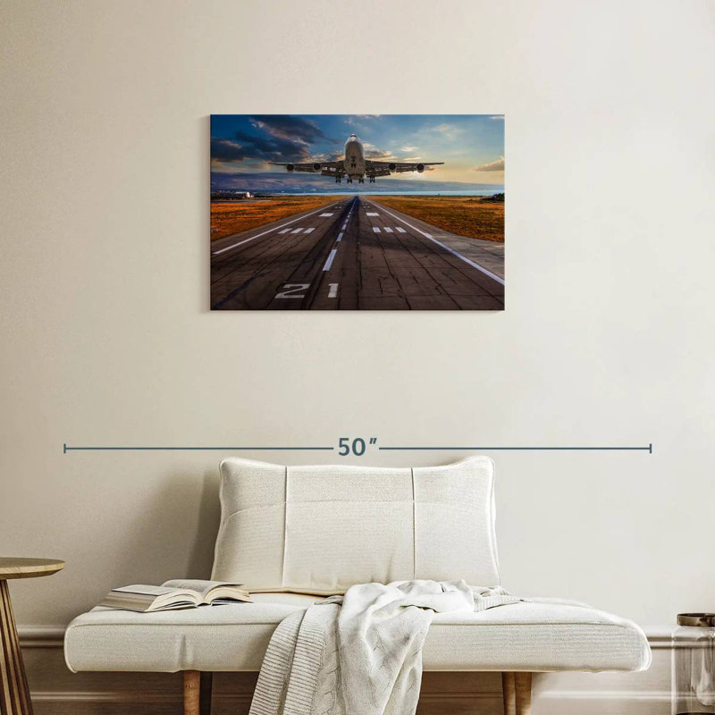 Décollage de l'avion Mehar, H 20 po x l 30 po