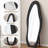 Full Length Mirror,63" X 24" Floor Mirror/ Wall Mirror, Flannel Wrapped Wooden Frame Floor Mirror,Irregular Wavy Mirror Standing/Halling Large Wall Mirror For Bedroom,Living Room, Dressing Room Black
