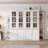 Tall Pantry Cabinets And Two Triangle Sided Bookshelves, 105.5'' Wide Retro Style Wall Suit With Glass Doors