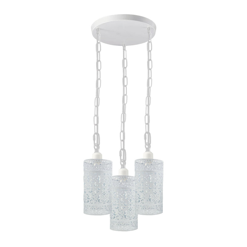 Mohn 3 - Light Cluster Cylinder Pendant, White