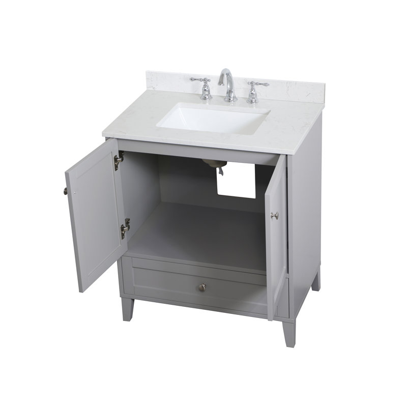Ensemble de meuble-lavabo simple 30 po Gera, gris