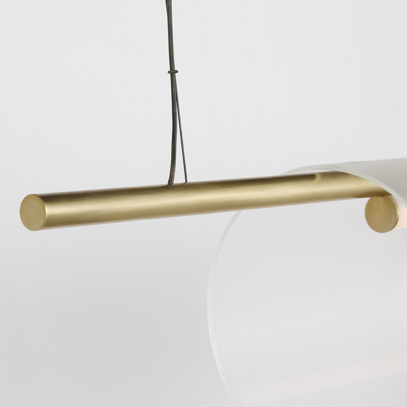 Trace 1 - Light LED Pendant, White/Hand-Rubbed Antique Brass