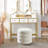 Leiani 20.1" Wide Boulce/Velvet/Linen Upholstered Round Storage Ottoman-731181780