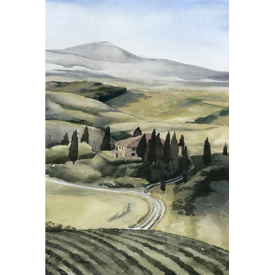 Watercolor Tuscany I - Wrapped Canvas Painting