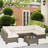 All-Weather 7-Piece Grey PE Wicker Patio Conversation Set with Beige Cushions and coffee table