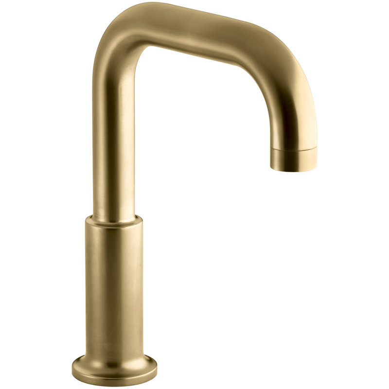 Purist Deck Mount Non Diverter Bath Spout, Vibrant Moderne Brushed Gold