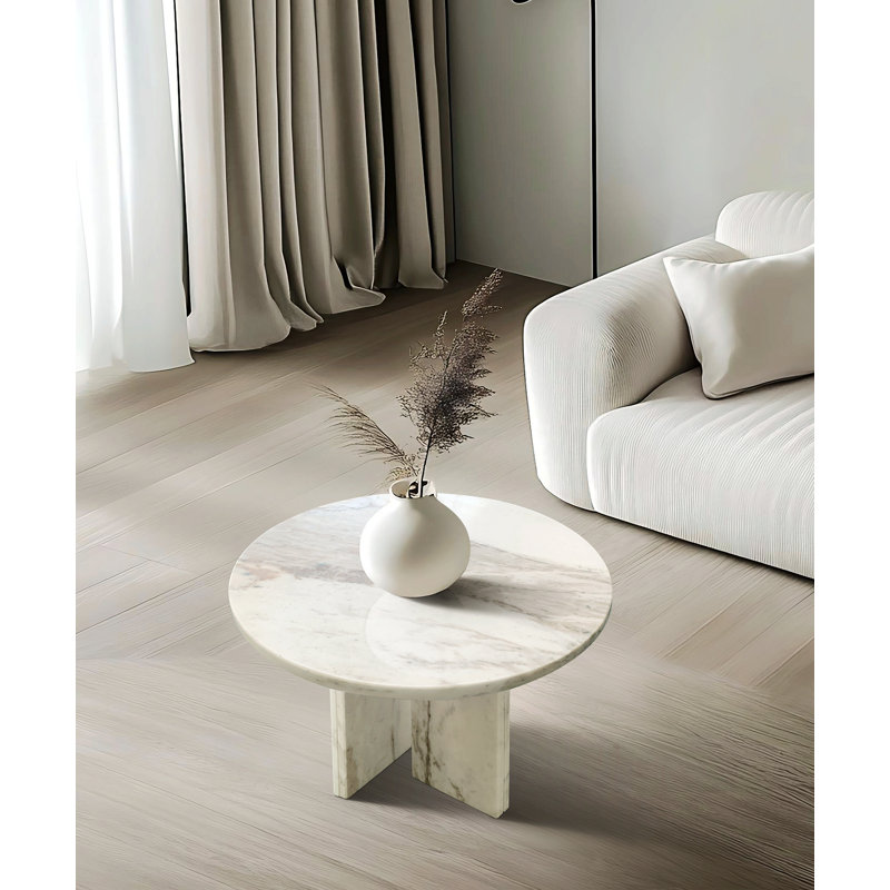 Table basse en marbre naturel exquis pour le salon, rehaussant l'élégance intérieure