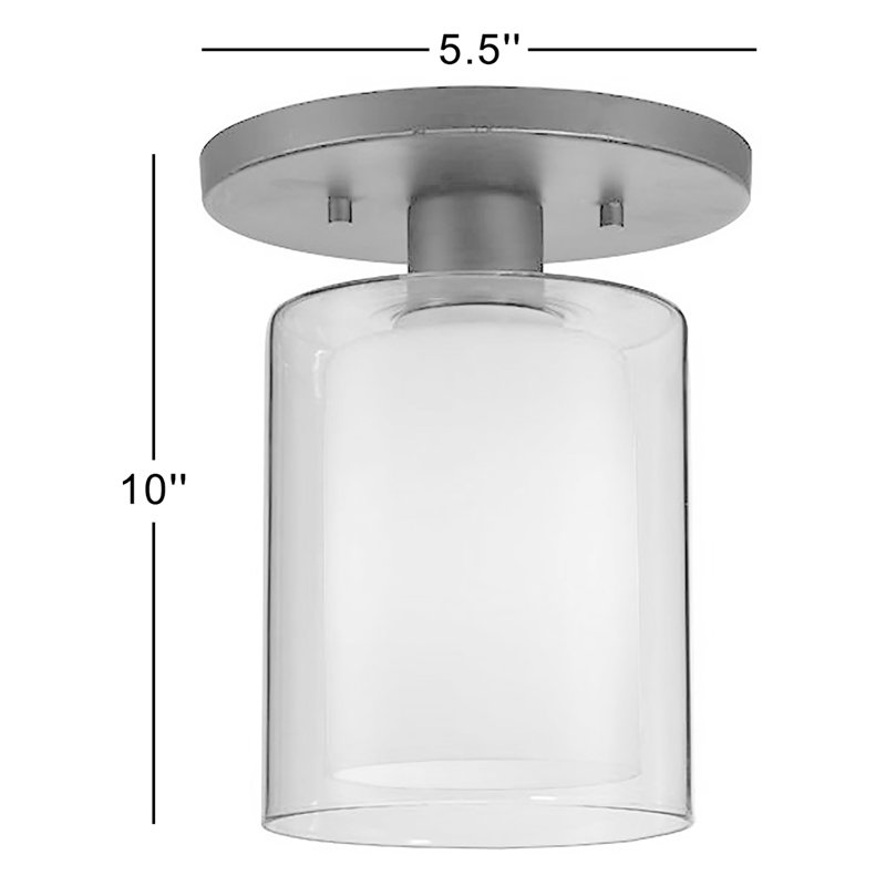 Pittsfield Semi Flush Mount, Bronze, Off White