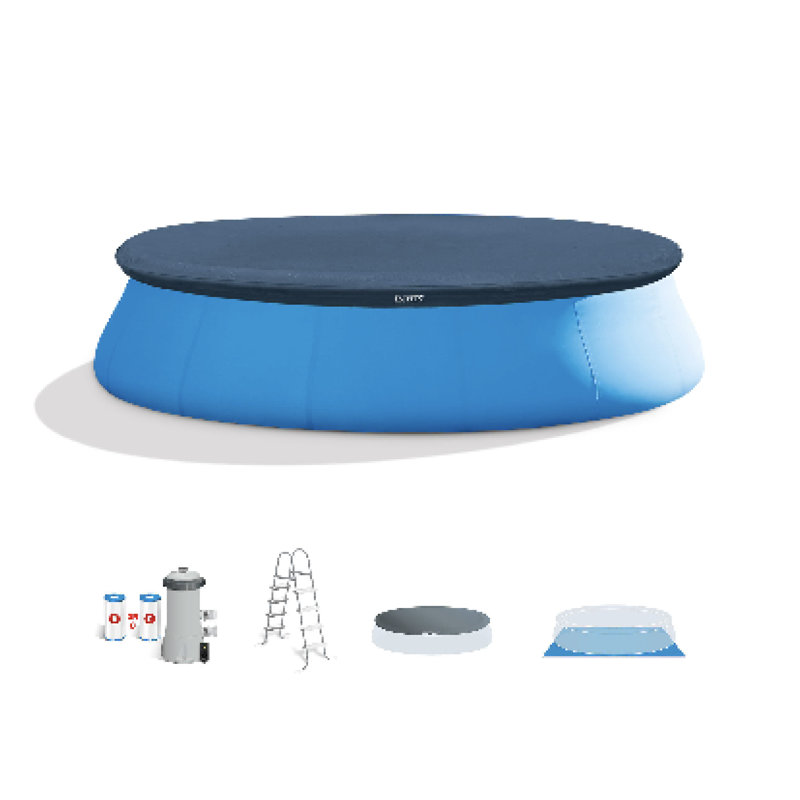 Intex Easy Set 15ft Round Blue Inflatable Pool with Filter Pump