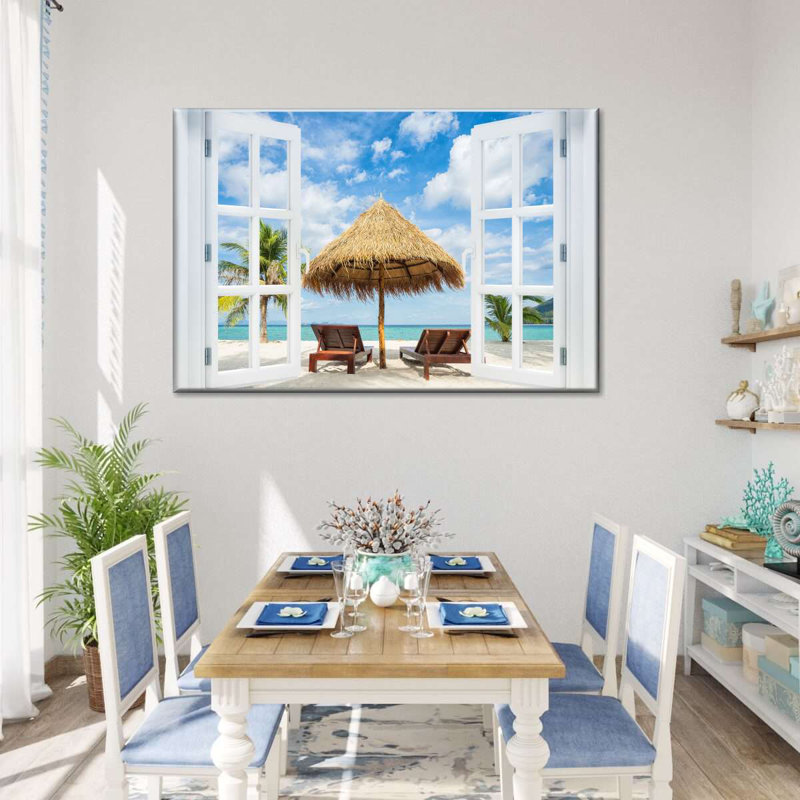 «Window to Paradise Beach», reproduction sur toile tendue, H 30 po x l 45 po x P 1,25 po