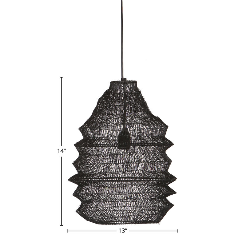 Antique Black Handwoven Wire Pendant Light