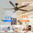 62 Inch Wood Ceiling Fan No Light With Remote Control