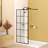 Framed Glass Shower Screen 34" Width X 72"Height With 1/4" 6Mm Silk-Printing Tempered Glass, Matte Black Aluminum And Support Bar, Shower Door