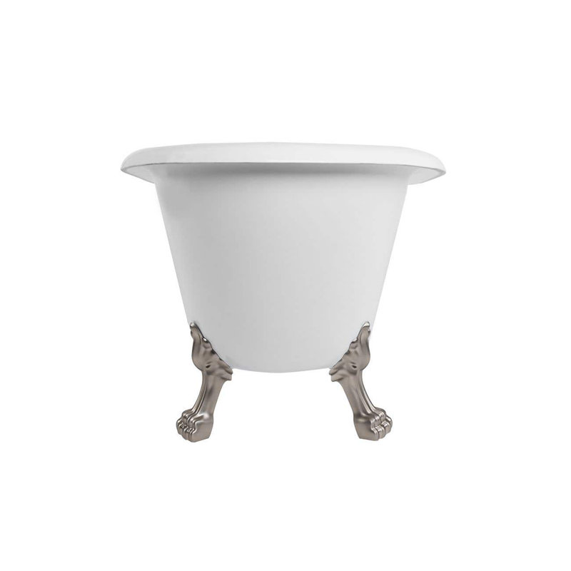 Paris 54'' x 28'' Soaking Acrylic Bathtub, Brushed Nickel