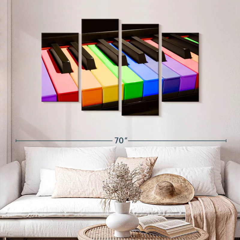 Abarca Rainbow Piano Keys, H 32 po x l 52 po