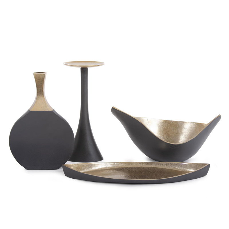 Gold & Matte Black Aluminum Canoe Tray