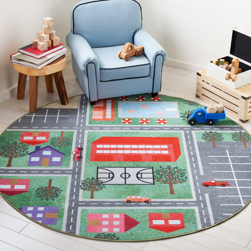 Tapis lavable à la machine Checotah Kids Playhouse 200 Performance, Rond 5 pi