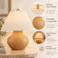 Lampe de table 22 po en résine champêtre avec abat-jour en tissu lin