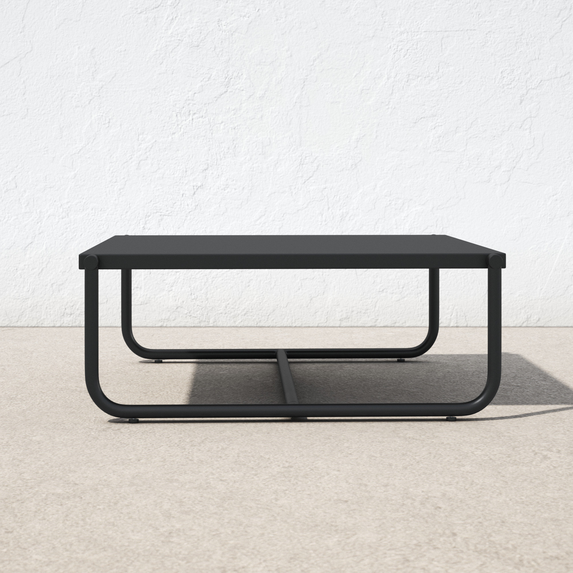 Sean 35'' Aluminum Outdoor Coffee Table, Black