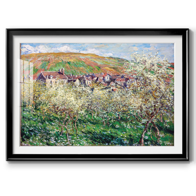 Monet, impression encadrée sur papier par Claude Monet, Noir, H 30 po x l 44 po x P 1,5 po