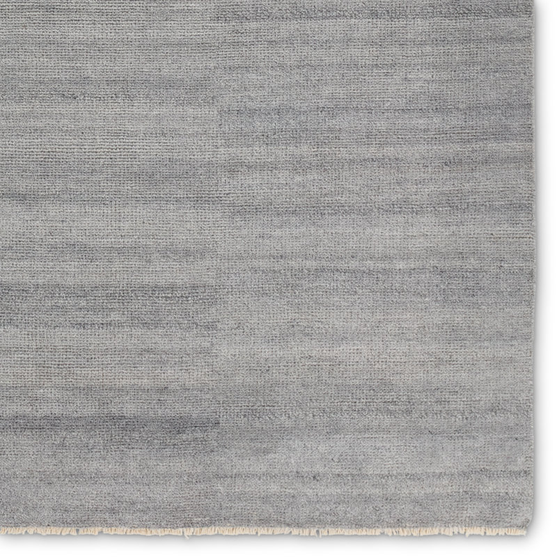 Hand-Knotted Gray Wool 6' x 9' Rectangular Rug