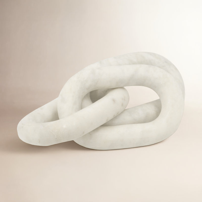Cienna Marble Chain Sculpture, White