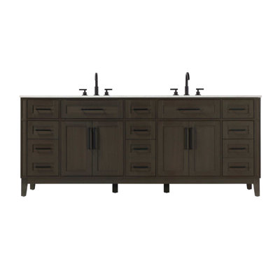 Meuble-lavabo double 84 po brun moka