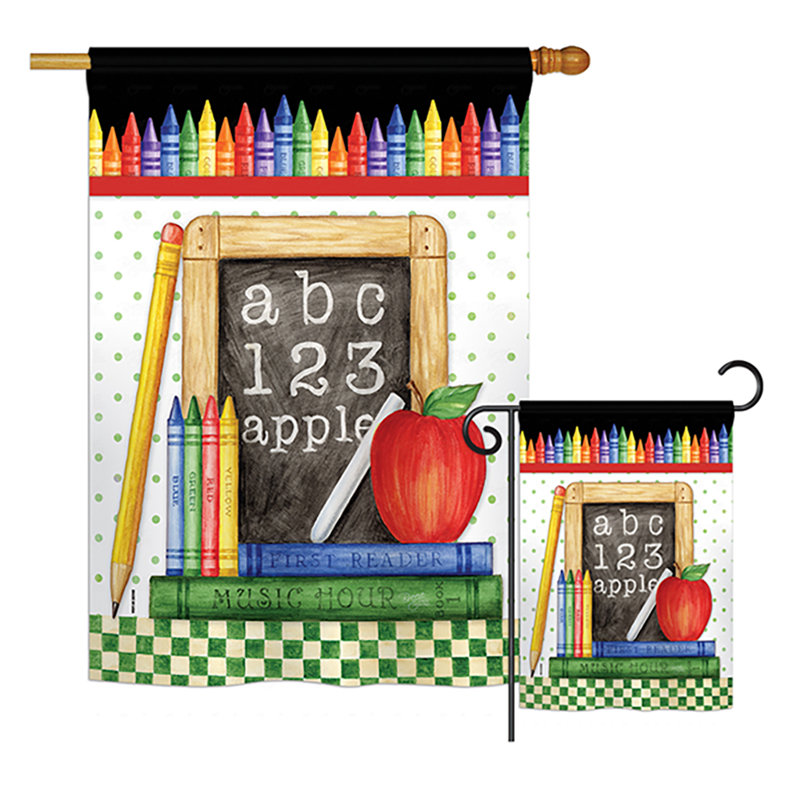 Drapeau de jardin en polyester pour école