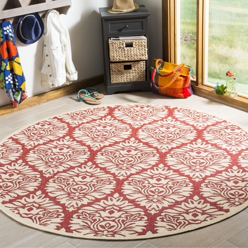 Tapis intérieur / extérieur 100 Performance Ikat, Rond 6 pi 7 po
