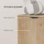 Armoire décorative, armoire de rangement avec tablette réglable, chêne