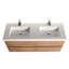 Meuble-lavabo double autoportant 48 po avec lavabo mural 48 po avec comptoir en acrylique, tiroirs à fermeture en douceur et design moderne-74307886