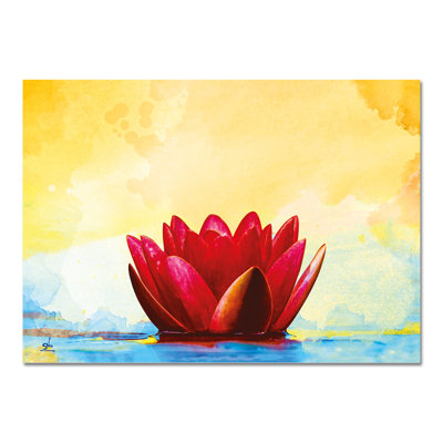 Watercolour Water Lily by Banksy - No Frame Painting on Glass