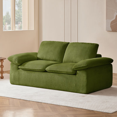 74.8" Boneless Loveseat Sofa,2 Seater Couch with Removable Cushions , Chenille Cloud Loveseat Sofa for Living Room