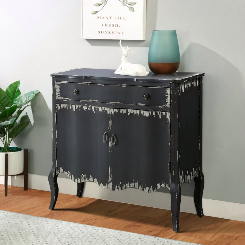Console 2 portes gris antique