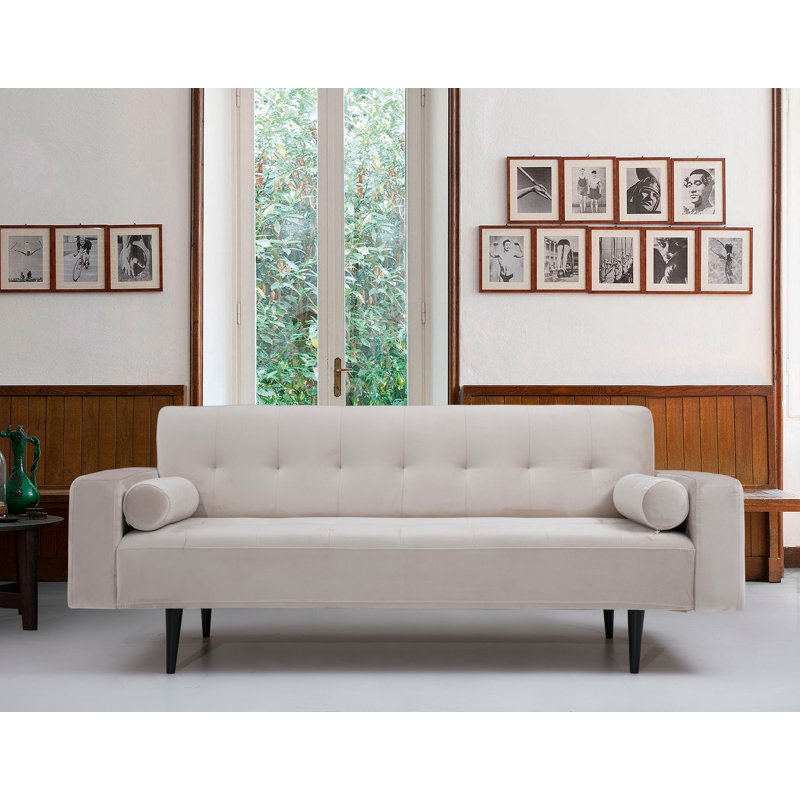 Canapé-lit à accoudoirs carrés 80,71 po, Beige