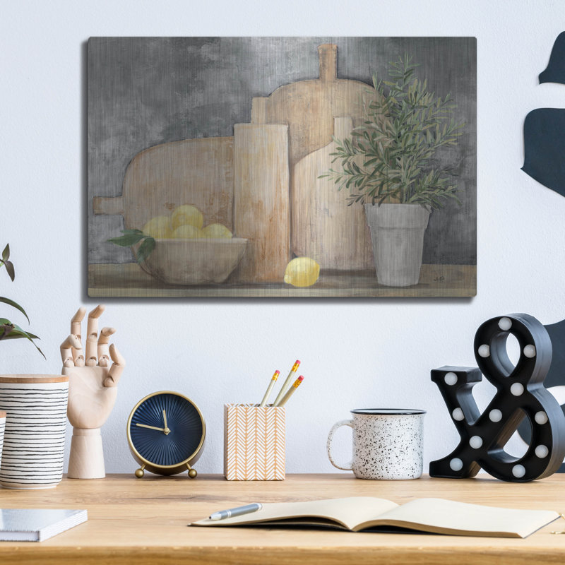 Luxe Metal Art 'Rustic Kitchen Gray' by Julia Purinton Metal Wall Art, 12" H x 16" W
