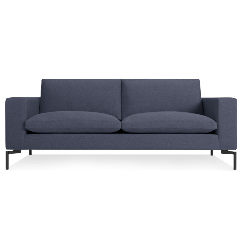 Nouveau canapé à accoudoirs carrés standard, H 32 po x l 78 po x P 35 po, 100% polyester Spitzer Gray, Noir