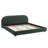 Liz Boucle Upholstered Bed With Curved Headboard & Wooden Frame-119729035-118728742