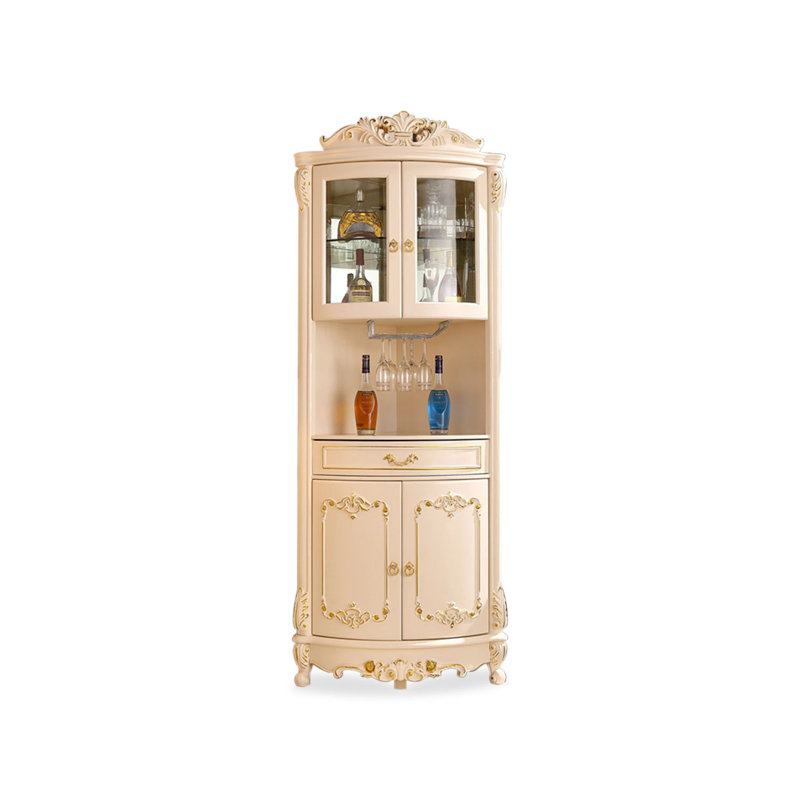 Armoire de coin en bois massif beige, Beige, H 86,61 po x l 23,62 po x P 35,43 po