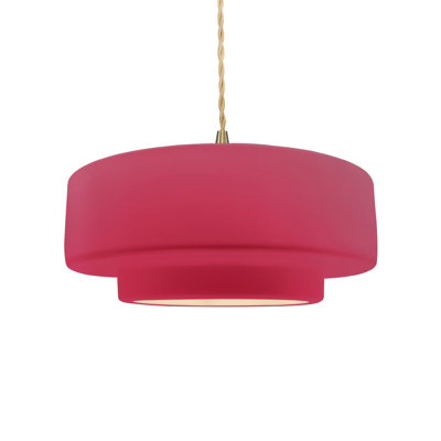 Luminaire suspendu tambour 1 lumière Gela