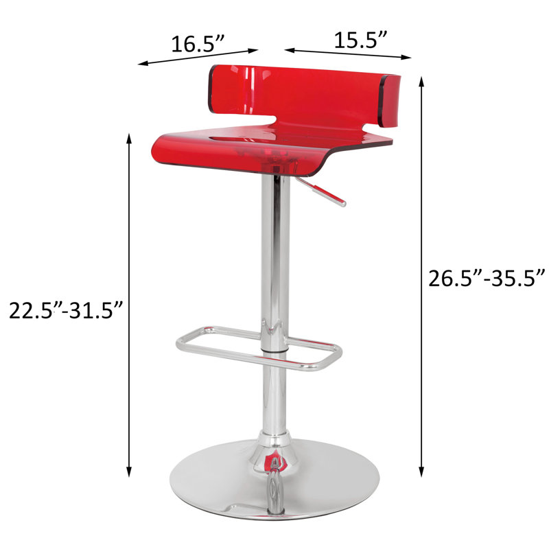 Tabouret de bar pivotant à 360° rouge - Hauteur réglable - Style moderne pour chambre à coucher