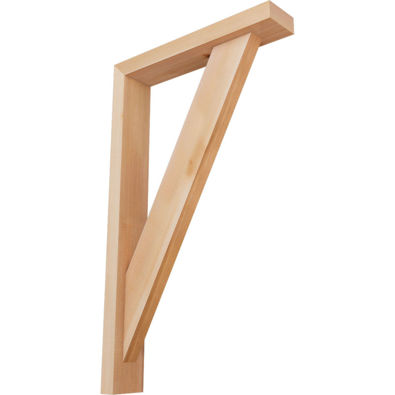 Traditional Block Bracket w/ Offset Brace, 30 x 18, 3 1/2"W Western Red Cedar (Smooth)