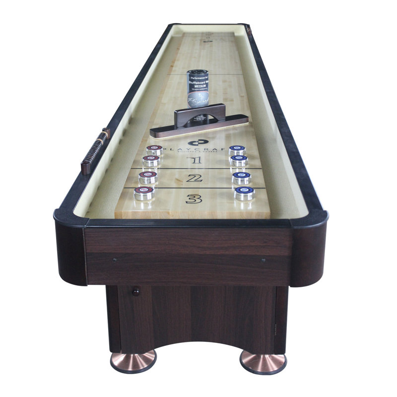 Playcraft Woodbridge 2 Piece Construction Shuffleboard Table, Espresso, 16'